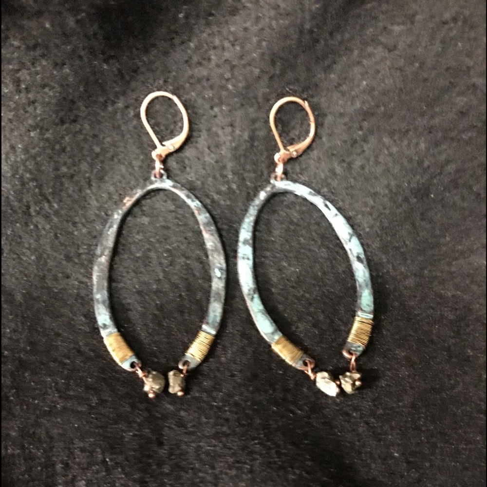 GORGEOUS PATINA PAINTED EARRINGS